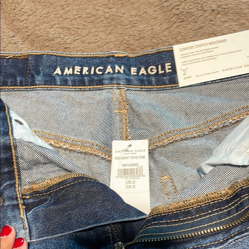 American Eagle Outfitters High Rise Indigo Jeans with Contrasting Stitching